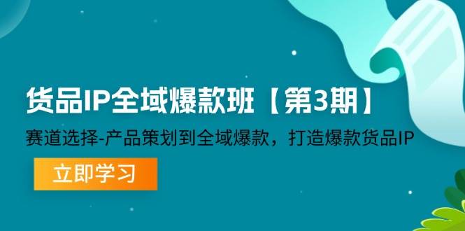 （12078期）货品-IP全域爆款班【第3期】赛道选择-产品策划到全域爆款，打造爆款货品IP